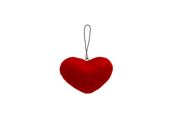 Red plush heart keychain