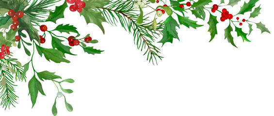 Christmas holly border