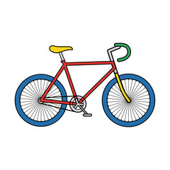 Fototapeta premium Colorful hand drawn bicycle illustration isolated on transparent background