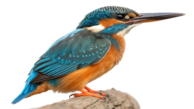 Common kingfisher—Alcedo atthis cut out isolated on PNG. AI GENERATED.