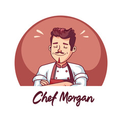 Funny Chef Morgan Cartoon Vector