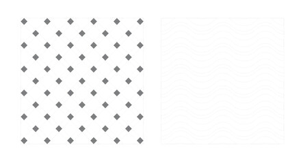 Seamless minimalist patterns squares and waves backgrounds for modern design projects