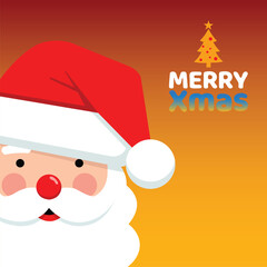 Merry Christmas, Santa Claus, with festive decorations and holiday wishes illustration