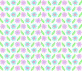 Delicate seamless floral pattern with flowers and leaves