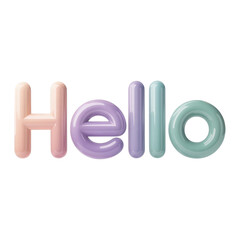 Hello 3D Text PNG &ndash; Soft Gradient Typography Design