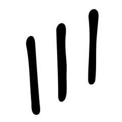 Hand drawn vertical lines shape outline vector doodle abstract minimalist element