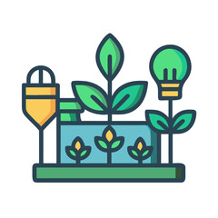 Sustainable Energy and Smart Farming Icon Illustrating Modern Agricultural Practices