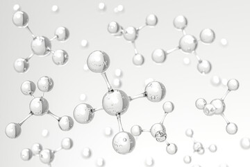 Crystal Clear 3D Molecular Structure Scientific Visualization Design 3D render