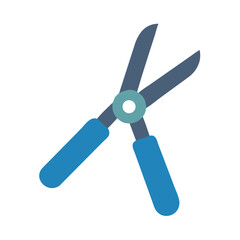 Minimalist illustration of garden shears against black background for gardening concepts