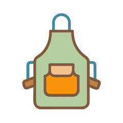 Cartoon Apron Vector Illustration with Pocket on Black Background