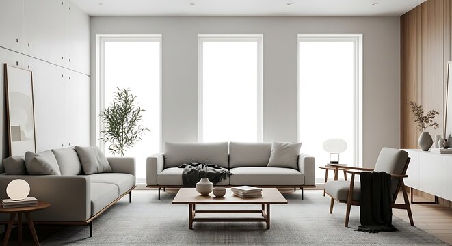 Minimalist Living Room Design with Neutral Tones and Natural Light