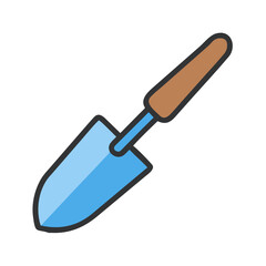 Simple gardening trowel on black background, perfect for garden or agriculture design