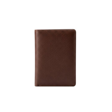 Brown Leather Passport Holder isolated on a transparent background