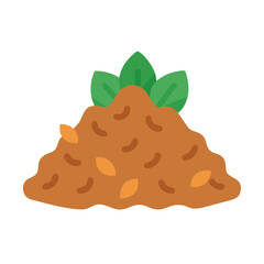 Stylized flat illustration of plant based food pile with green leaves garnish
