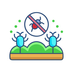 Pest Control Icon: Vector illustration of extermination, agriculture, and environmental care concept.