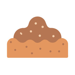 Simple Flat Vector Illustration of Dessert Food Icon isolated on black background