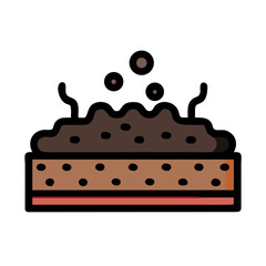 Soil layers flat illustration for infographics or environmental projects on black background