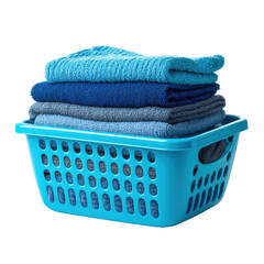 Blue laundry basket png container png home png storage png plastic png hamper png household png cleaning png clothes png organization png transparent background image