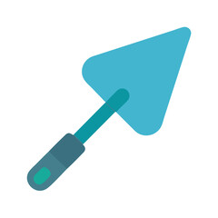 Minimalist trowel illustration on black background for masonry, construction and DIY
