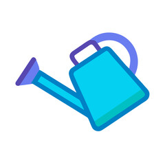 Illustration of blue watering can with handle on a black background