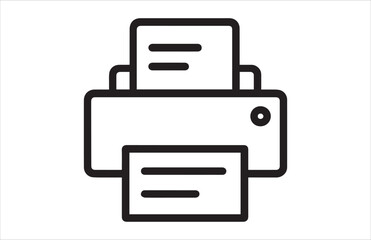 An isolated vector illustration of a glossy printer icon symbol for web and business document printing