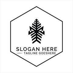 Black abstract symbol hexagon white