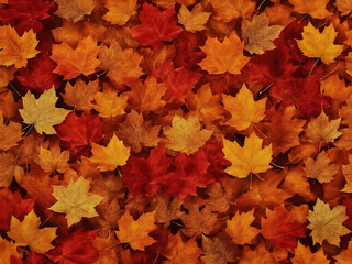 ﻿Herbstliche Farbexplosion: dichter, ultra‑realistischer Schwall aus rot‑orangenen gelb Blättern die auf einem transparent Hintergrund schweben erzeugt eine warme beruhigend Atmosphäre der Jahreszeit