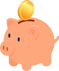 Piggy bank, a symbol of saving money flat illustration design