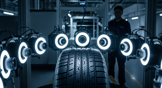 Tire quality control using automated robotic inspection system