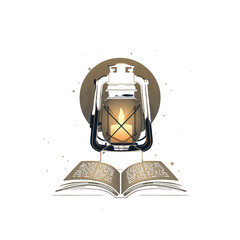 lantern and book logo