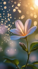 pink lily in the night