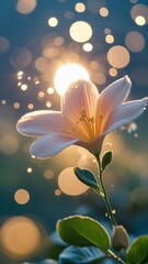 pink lily in the night