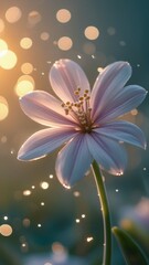 pink lily in the night