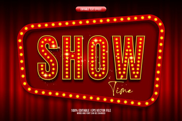 Show time 3D editable text effect