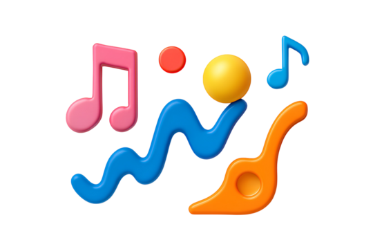 Creative Art and Music Icons – Colourful Abstract Symbols for Artistic Expression