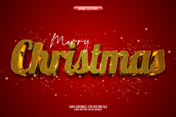 Merry christmas 3D editable text effect