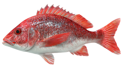 red snapper fish isolated on a white background