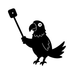 parrot using selfie stick hilarious meme