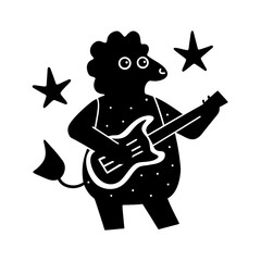 sheep playing guitar at concert rockstar meme 