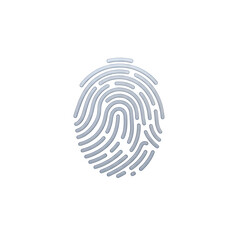 3d illustration of fingerprint identification system isolated on transparent background for security use