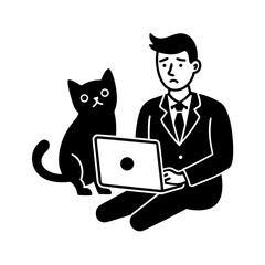 tired social media manager random cat video