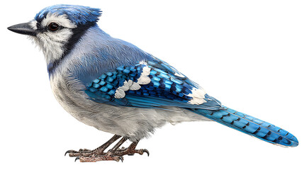 blue jay bird isolated on a white background