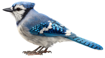 blue jay bird isolated on a white background