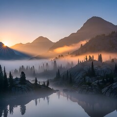 sunrise in the mountains