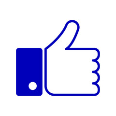 Fototapeta premium Blue Thumbs-Up Outline Icon for Approval, Support, and Positive Feedback in Digital Interfaces