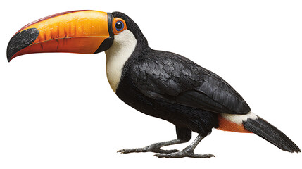 toucan with large colorful beak isolated on a white background