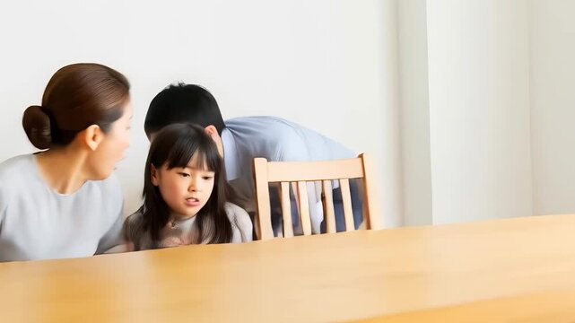 巨大地震発生で天井崩壊パニックになる家族