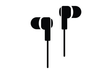 Wireless Earbuds Icon Set – Modern Bluetooth Audio Headphones Silhouette Collection in Black and White  Minimal
 Flat Vector Illustration