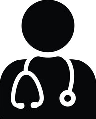 Doctor or healthcare professional icon with stethoscope graphic resource design