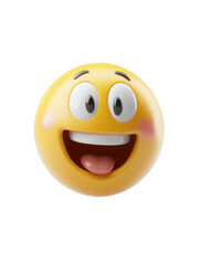 Fototapeta premium Cheerful emoji face with open mouth joy expression